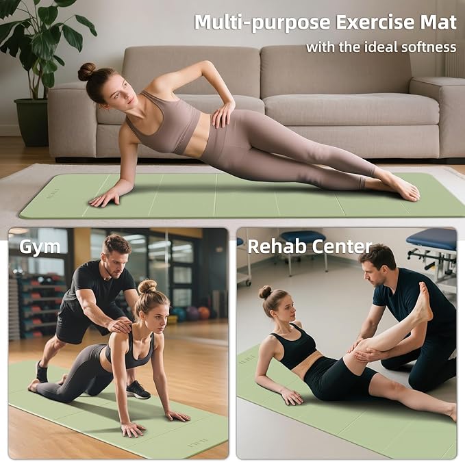 ILILI Foldable Yoga Mat, 10mm Thick, TPE Material, Extra Long 75"L x 26"W, Soft and Comfortable Folding Mat 0.4 Inches, Easy to Carry and Store, 190*66cm Portable Multi-Functional Use for Yoga, Home Exercise & Outdoor