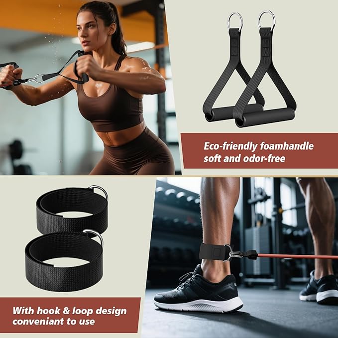 WHATAFIT Resistance Bands, Exercise Bands,Resistance Bands for Working Out, Work Out Bands with Handles for Men and Women Fitness, Strength Training Home Gym Equipment