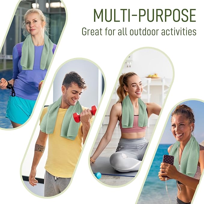 SUNLAND Microfiber Sports Workout Towels Fast Drying Fitness Sweat Towels for Men & Women Lightweight Multi-Purpose Gym Exercise Towel