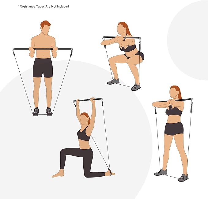 Black 2 Rings Exercise Expandable Workout Spreader Bar Glutes and Leg Fitness Gear, Home Indoor Gyms, Pilates Kit