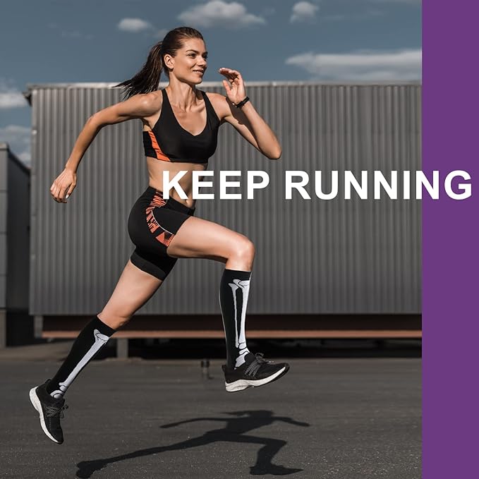 bropite Halloween Compression Socks for Women Circulation-Support Knee High Socks 20-30 mmhg-Best for Running,Medical