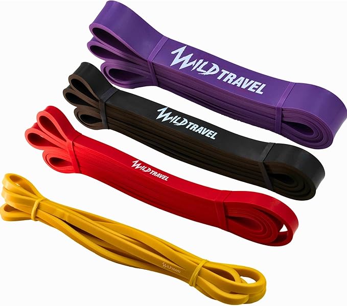 Wild Travel Chile- 4-Pack Resistance Bands Kit – Pull-Up Assist Bands for Crossfit, Gym, and Home Workouts