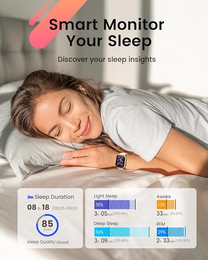 Fitness Smart Watches for Women Men: 1.85" Smart Watch with 30 Days+ Battery Life Make/Recive Call Heart Rate SpO2 Sleep Monitor 120+ Sport IP68 Waterproof Fitness Tracker Watch Reloj Inteligente