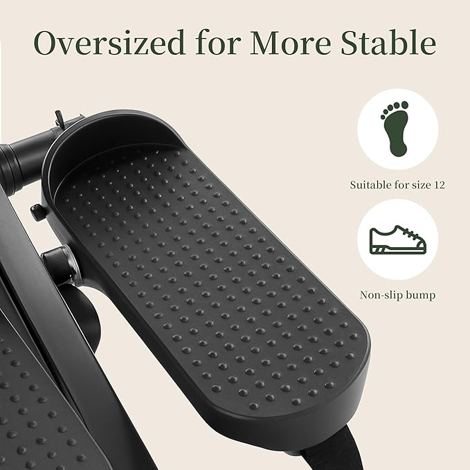 Mini Stair Steppers with Resistance Bands for Exercise at Home, Portable Exercise Twist Stepper Machine for Full Body Workout, Hydraulic Fitness Stepper with LCD Monitor,Black