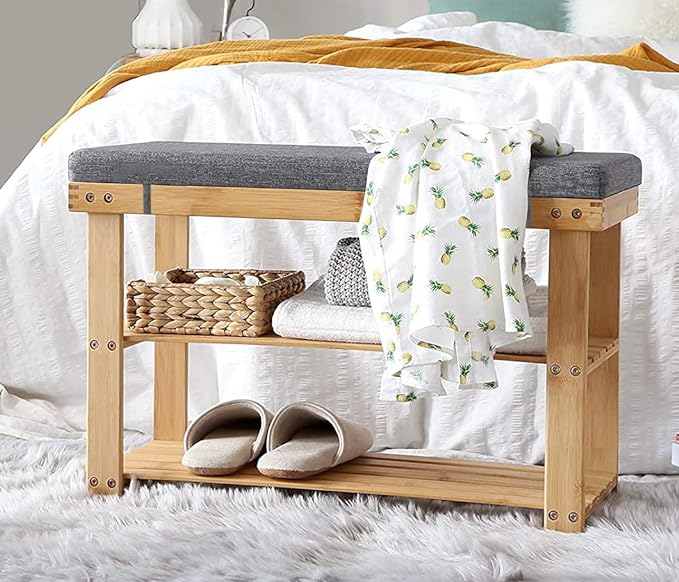 Loveboat Washable Bench Cushion, Non-Slip Bench Pad for Shoe Storage, Window, Piano, Dining 48"x12"x2" Dark Grey