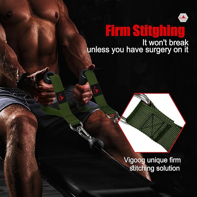 Heavy Duty Gym Exercise Handles Attachment for Cable Machine,Resistance Band,Pulley System Home Fitness Workout Equipment, with Elastic Rubber Grip and 2 Large Carabiners