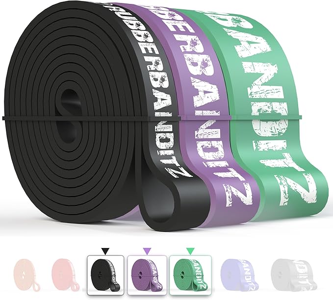 Rubberbanditz Combo Pull Up Assist Bands | Heavy Duty Resistance Exercise Bands for Powerlifting, Mobility, and Stretching | Resistance Bands for Working Out