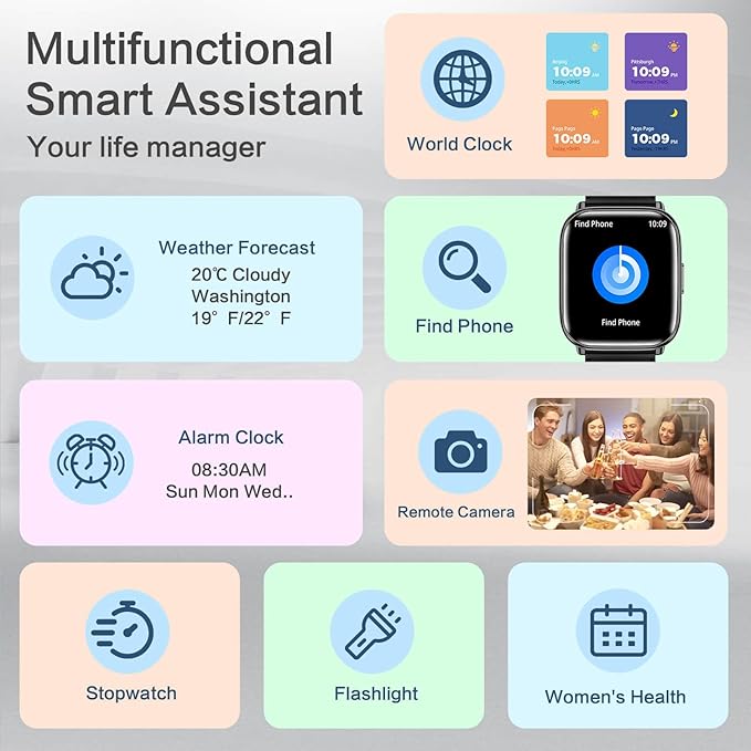 2025 Lightweight Smart Watch for Women, 1.75" AMOLED AI Smartwatch with Da GPT, Fitness Tracker with Heart Rate SpO2 Blood Pressure Sleep Monitor, 120+ Sports Modes, IP68 Waterproof for Android iOS