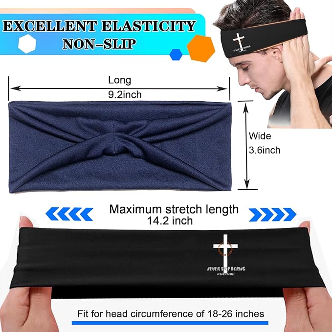 3pcs Sports Sweat Bands Headbands Men Head Sweat Band Headbands for Men Skull Sweatbands Mens Women