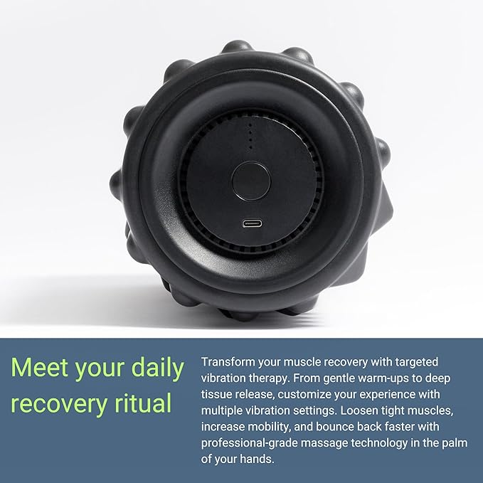VibePro Flow Vibrating Foam Roller - 5-Mode Vibrating Massage Roller for Muscles Deep Tissue, Recovery, & Pain Relief - High-Intensity Electric Foam Roller for Back, Legs & Shoulders - Rechargeable
