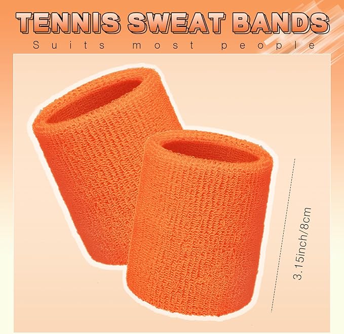 12 Pack Sweatbands Sports Wristband Cotton Sweat Band for Men and Women, Good for Tennis, Basketball, Running, Gym, Working Out