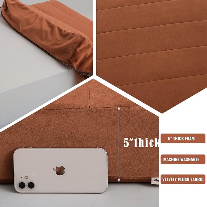 MeMoreCool Square Floor Pillow Seating for Adults Kids, Large Meditation Cushion Floor Pillow with Thick Foam & Soft Tufted Cover, Washable Big Pillow Seat Floor Cushion for Sitting Yoga 24" Coffee