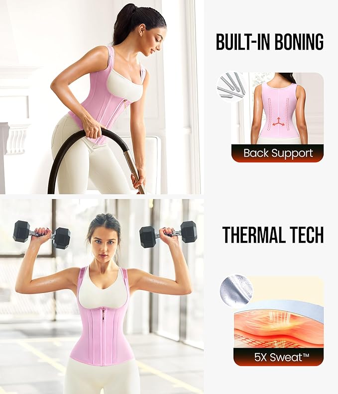 Junlan Waist Trainer for Women - Sauna Suit Sweat Vest for Working Out