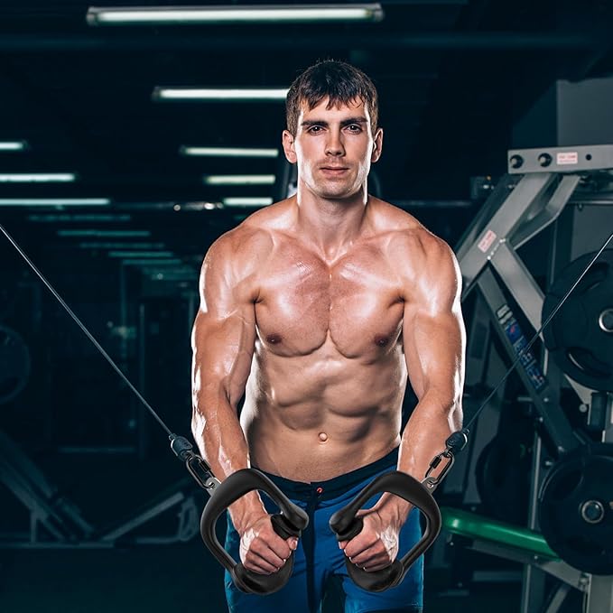 Kipika Heavy Duty Double D Handle, V Bar Cable Attachment, Row Attachment for Cable Machine, Non-Slip and Comfortable, Solid Aluminum Alloy Grip, Cable Machine Accessories for Home Gym…