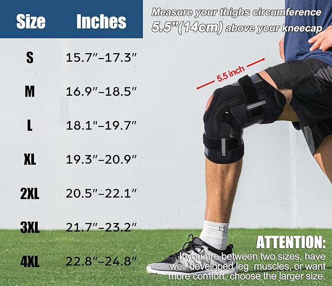 NEENCA Professional Knee Brace for Knee Pain, Hinged Knee Support with Patented X-Straps Fiting System, Strong Stability for Joint Pain Relief, Arthritis, Meniscus Tear, ACL, PCL, MCL, Sports, Workout