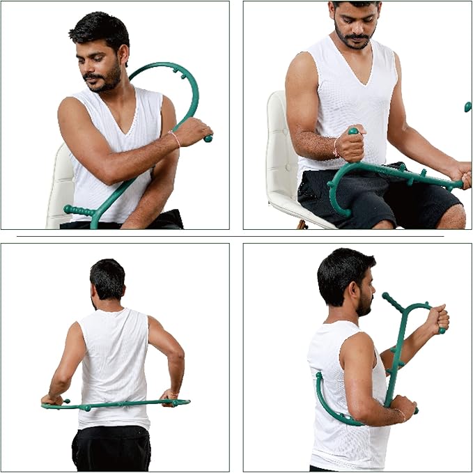 Massage Trigger Point Cane, Body Deep Tissue, Handheld Back, Neck, Shoulder, Leg and Feet Massager Rod, Muscle Release Tool Self Massage Hook Cane Gifts for Women & Men, Green