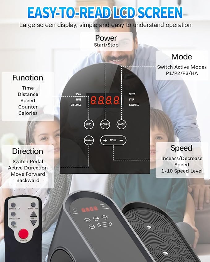 Under Desk Elliptical Machine, Electric Ellipse Leg Exerciser as Seen on Tv for Seniors with 12 Adjustable, Portable Quiet Elliptical Machine, Seated Pedal Exerciser with Remote Control