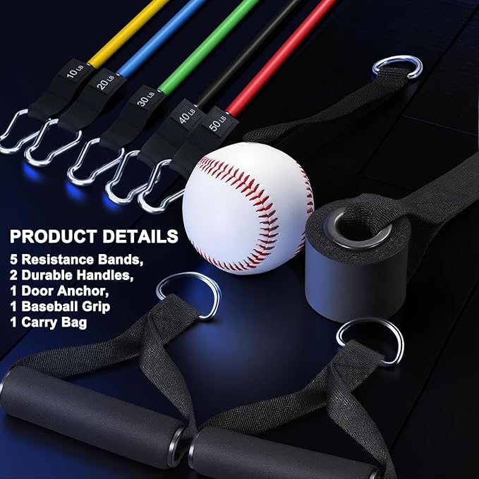 WHATAFIT Resistance Bands, Exercise Bands,Resistance Bands for Working Out, Work Out Bands with Handles for Men and Women Fitness, Strength Training Home Gym Equipment