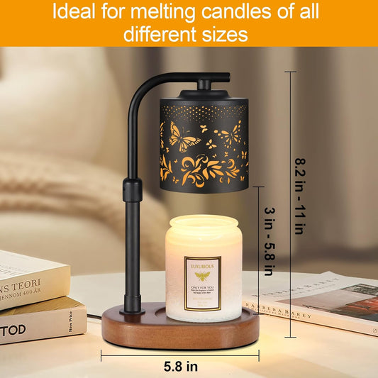 kobodon Candle Warmer Lamp with Timer,Birthday Gifts for Women Mom,Adjustable Height for Scented Jar Candles,Electric Candle Lamp Warmer for Home Decor(Butterfly)