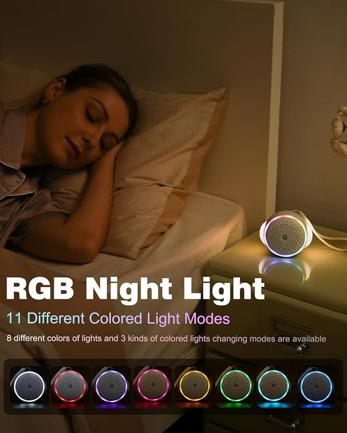 White Noise Sound Machine with 27 Soothing Sounds,Sleep Sound Timer and Memory Function - Portable Sound Machine for Baby and Adult at Home,Office,Travel and More