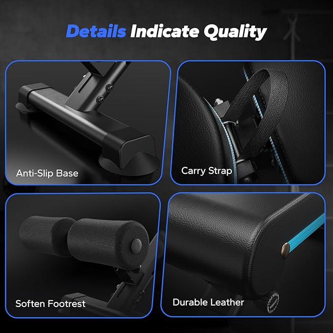 MERACH Adjustable Weight Bench, 990LBS Fast Folding Weight Benches for Home Gym, Workout Bench with Extended Head Support, Incline Decline Flat Utility Bench Press for Full Body