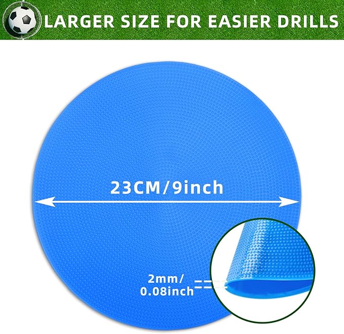 Spot Markers 18 Pcs 9 Inch 10 Inch Non Slip Rubber Agility Markers for Football, Basketball Training Markers,School Activities, Exercise Drills