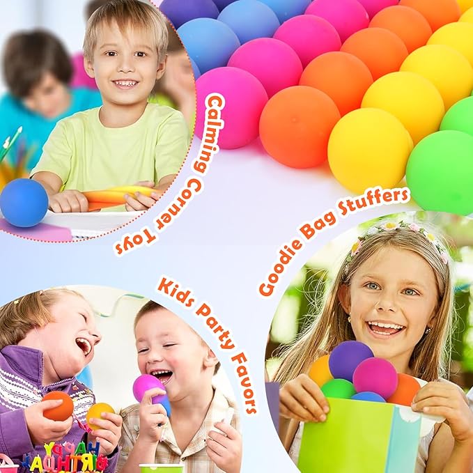 Stress Balls Bulk for Kids and Adults: 50 Pack Mini Squishy Ball for Anxiety Relief - Color Changing Sensory Ball Fidget Toys for Autistic Children, Classroom Prizes Goodie Bag Stuffers (1.8")