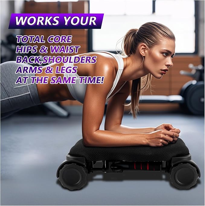 Ab Roller Wheel, Automatic Rebound Abdominal Wheel for Core Workout, Workout Equipment for Difficult Abdominal & Core Strength Training,pilates board