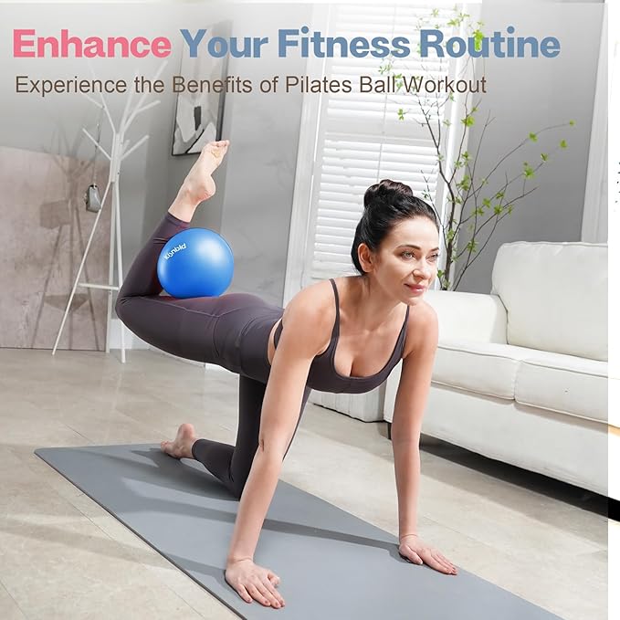 Small Exercise Ball, 9 Inch Mini Pilates Ball, Anti Burst and Slip Resistant Mini Yoga Ball for Stability, Fitness, Physical Therapy, Stretching & Core Strength Workout at Home Gym & Office