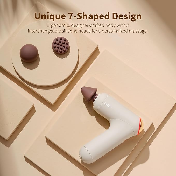 Breo Lucky 7 Massage Gun with Heat, Deep Tissue Muscle Massager, Stimulator, Body Relaxation, Low Noise for Recovery, Sports