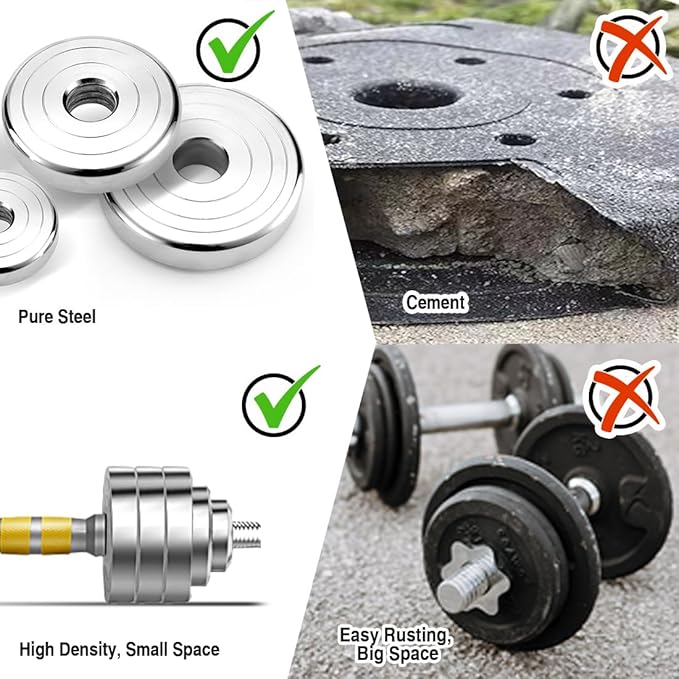 PHOEROS Adjustable Dumbbell Set - 44/66/88 LBS weights set, Dumbbell Barbell 3 in 1, Steel Dumbbells Pair with Connecting Rod for Adults Women Men Fitness Workout, Home Gym Exercise Training Equipment