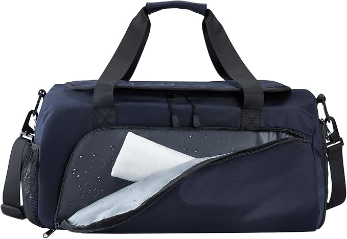 Gym Bag for Men Women With Shoe Compartment & Wet PocketWater Resistant Sports Gym Bag 、shoulder bag、messenger bag Carry On Duffel Bag forWeekend Overnight Traveling (blue)