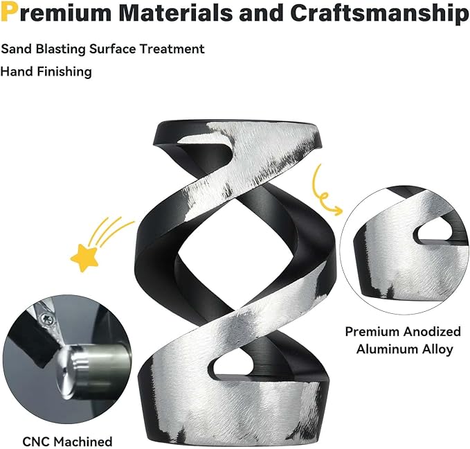 Kinetic Optical Illusion Toys, Kinetic Desktop Fidget Spinner Toys, Cool Gadget Desk Toy Fidget Toys Gift for Various Holidays, Kinetic Spinner Ball Relieve Stress Anxiety for Kids and Adults (Black)