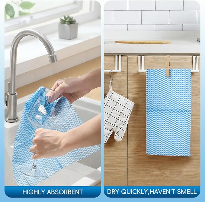 Reusable Kitchen Cleaning Cloths Dish Towels Dish Cloth 11.8X11.8 in,100 ct. Yellow