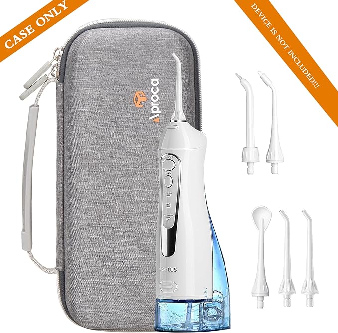 Aproca Grey Hard Storage Protective Case, for COSLUS Water Dental Flosser Portable Cordless Oral Irrigator F5020E and Accessories