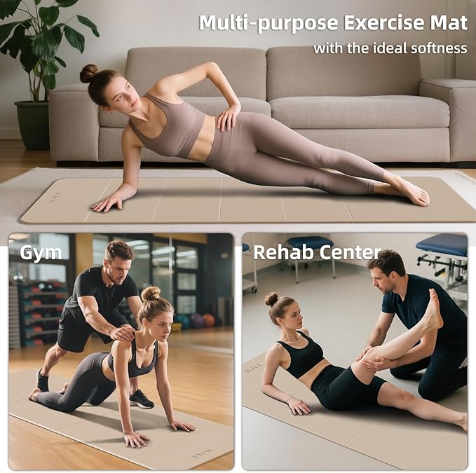 ILILI Foldable Yoga Mat, 10mm Thick, TPE Material, Extra Long 75"L x 26"W, Soft and Comfortable Folding Mat 0.4 Inches, Easy to Carry and Store, 190*66cm Portable Multi-Functional Use for Yoga, Home Exercise & Outdoor
