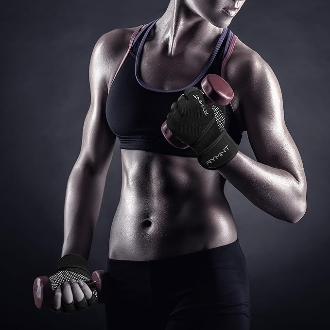 Workout Gloves with Wrist Wrap Support, Weight Lifting Gloves with Full Palm Protection & Extra Grip for Men Women Gym Exercise, Fitness, Weightlifting, Pull ups