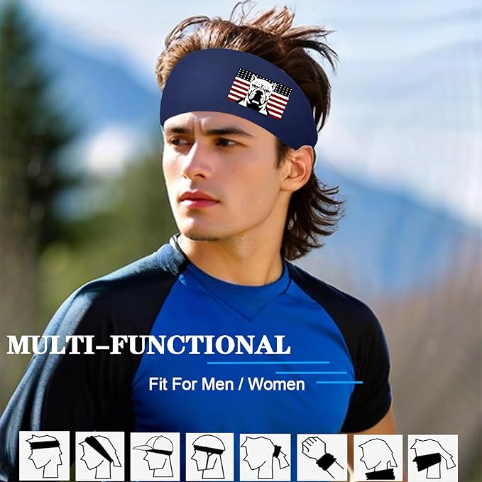 Headbands for Men Women 3pcs Sports Sweat Bands Headbands Men Sweatbands Workout Running Headband for Mens