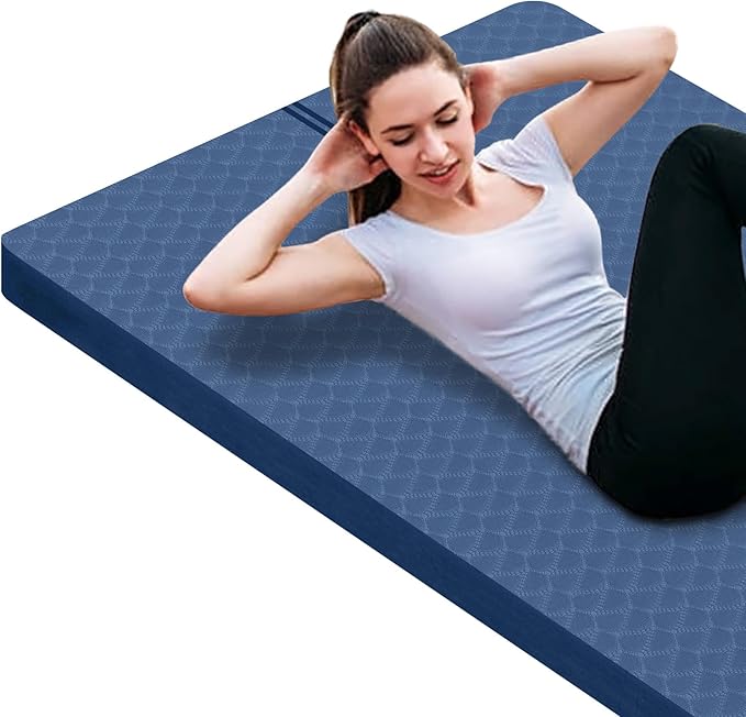 nuveti Large Exercise Mat - 15mm/20mm/30mm Thick Yoga Mat | Workout Mat for Fitness, Yoga, Pilates, Stretching & Floor Exercises for Women & Men with Free Carrying Bag