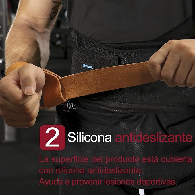 SKDK Cotton Hard Pull Wrist Lifting Straps Grips Band-Deadlift Straps with Neoprene Cushioned Wrist Padded and Anti-Skid Silicone - for Weightlifting, Bodybuilding, Xfit, Strength Training