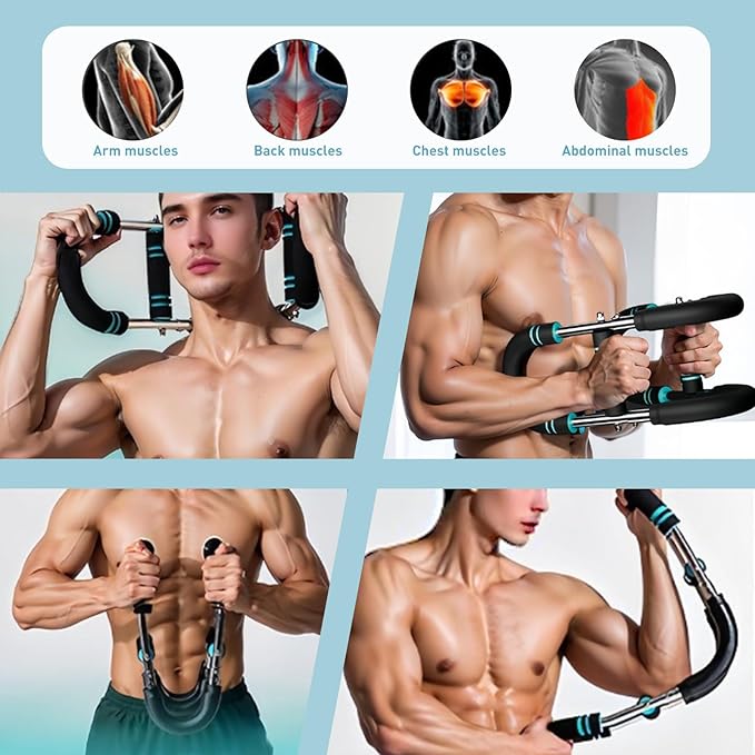 Arm Trainer Adjustable Chest Workout Equipment for Men – Portable Clip Expander for Muscle Training, Forearms, Shoulders, Body Strength Fitness Equipment