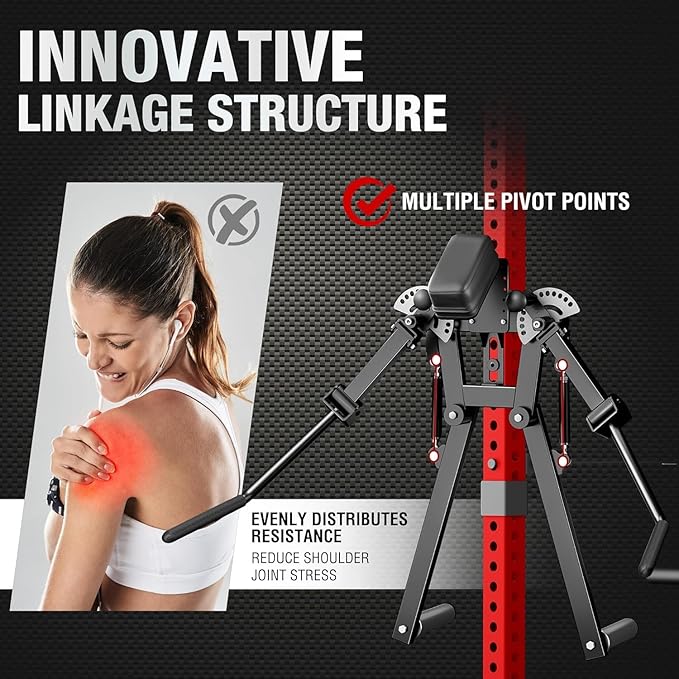 Mikolo Lateral Raise Attachment, Multi-Functional Lateral Raise & Chest Fly Machine, Power Rack Cage Attachment with 1" Holes for Chest & Shoulders, Upper Body Strength Training Machine for Home Gym