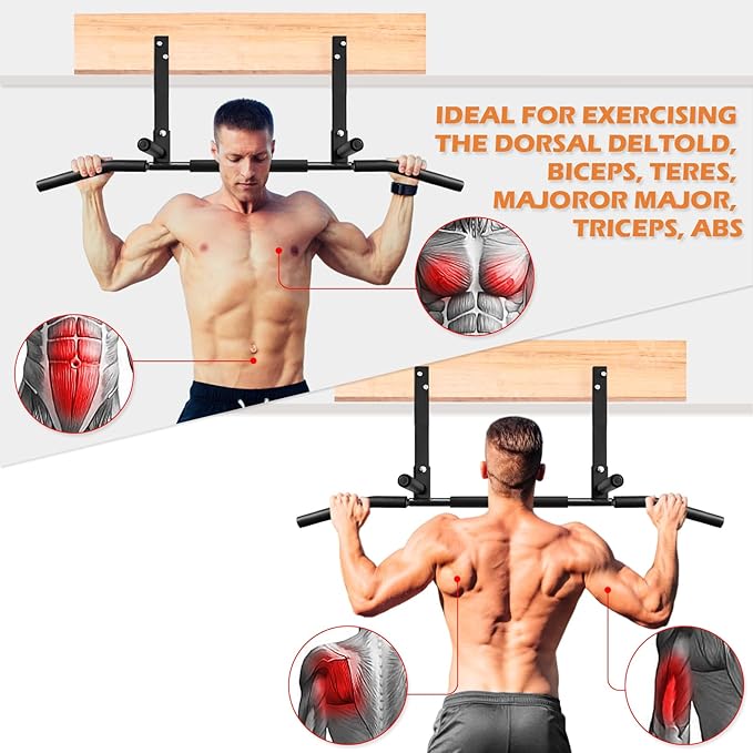 ATENTO Pull Up Bar, Chin Up Bars Ceiling Mount, Workout for Home Gym, Beam, Crossfit - Heavy-Duty, Foam Grip, Easy installation