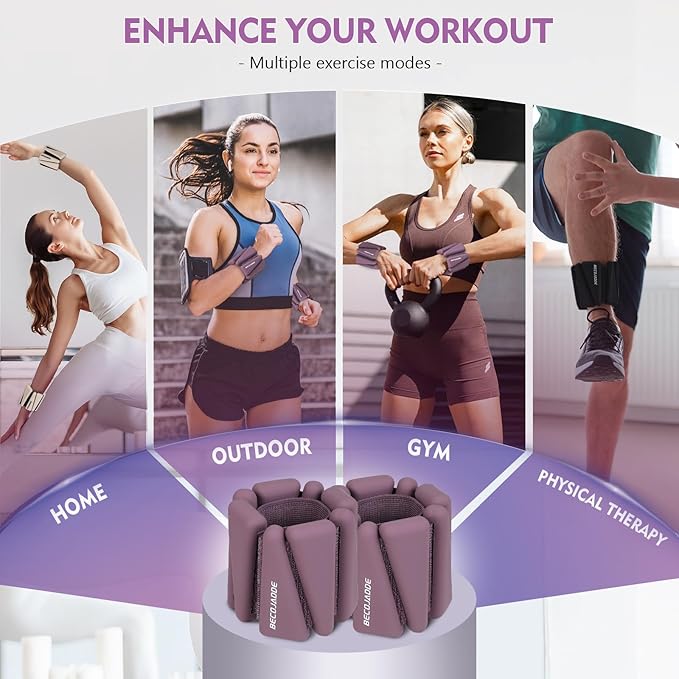 Ankle Weights Set of 2 (1 lb/2 lb/3 lb Each) Adjustable Wrist Weights for Women Men Wearable Arm Leg Weight for Pilates, Running, Walking, Workout, Yoga