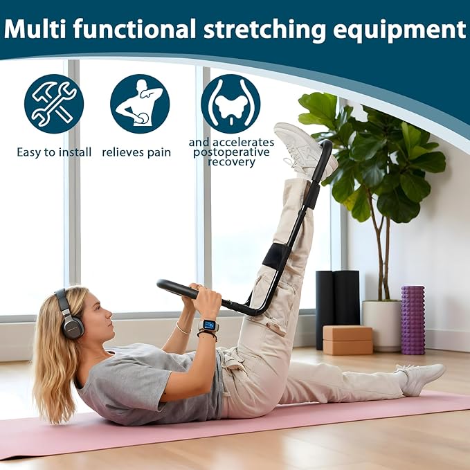 Hamstring Stretcher, Knee Extension Device, Adjustable Lower Back Stretcher, Calf Stretcher, Leg Stretcher and Hip Stretcher for Knee Pain Relief