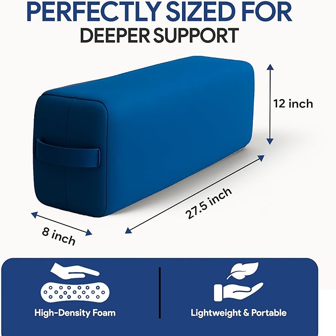 Yoga Bolster Pillow Rectangular Meditation Cushion Cotton