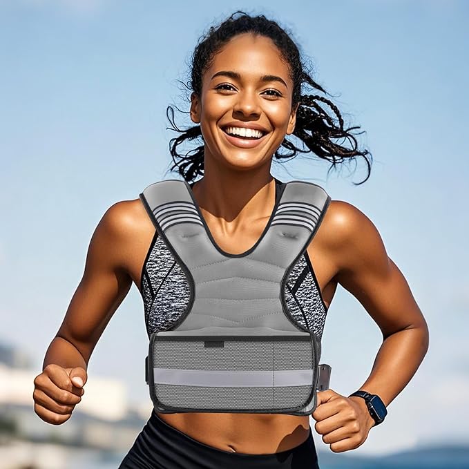 Weighted Vest Woman Adjustable Weights For Walking, 6-12lb/12-18lb, Weighted Vest Woman with 6 Ironsand Weights, Weight Vest For Women/Men, Weight Vest For Walking, Strength Training, Running