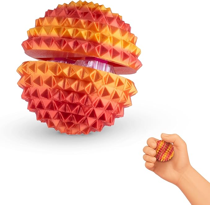 Round Spiked Sensory Fidget Clicker, Tactile Stimming Device with Mechanical Clicky Switches, Lanyard Attachment, Ideal for Pain Stim, ADHD, Autism & Stress Relief (NEON NOVA, Medium)