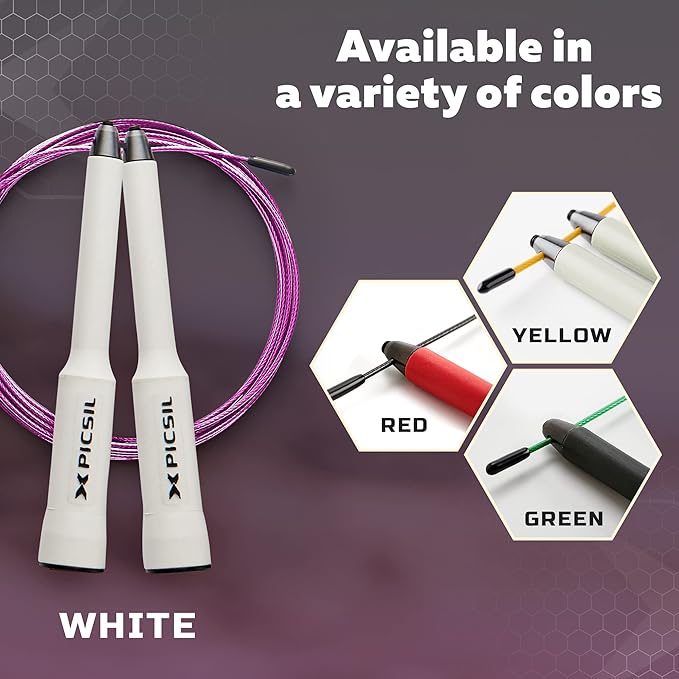 PICSIL - Sphinx Rope | 360° Spin Jump Rope | Dual Bearing System | Fast & Lightweight for Fitness, Cross Training Boxing | Adjustable Cable| Double Rolling |
