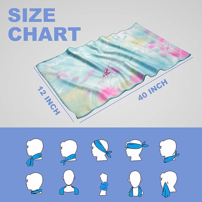 Cooling Towel, Ice Towel for Neck, Soft Microfiber Chilly Towel Stay Cool for Sports, Yoga, Running, Gym, Workout, Biking, Camping & Outdoor Activities 40"x12"